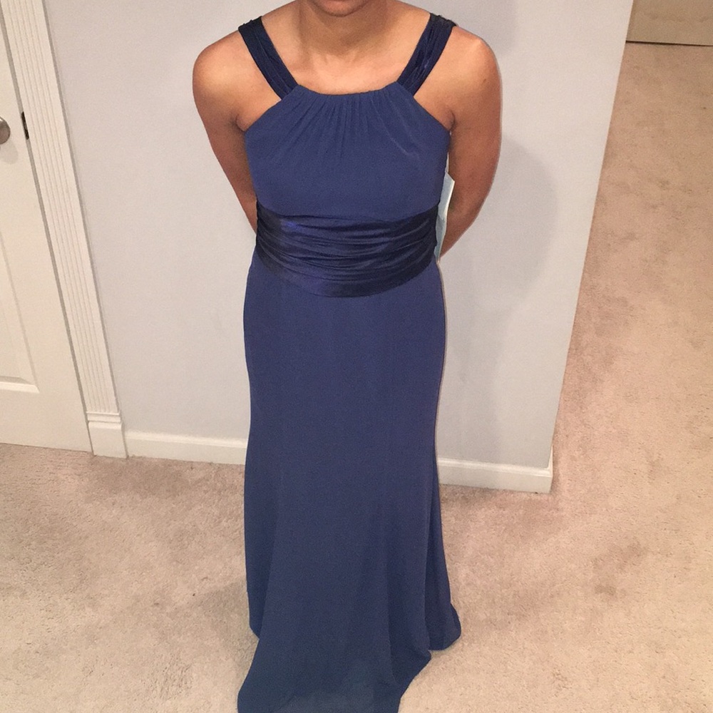 Navy blue long flowy dress